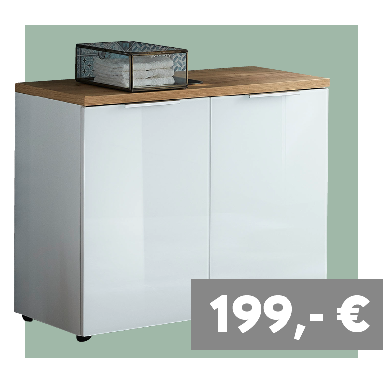 Waschbeckenunterschrank weiß hochglanz