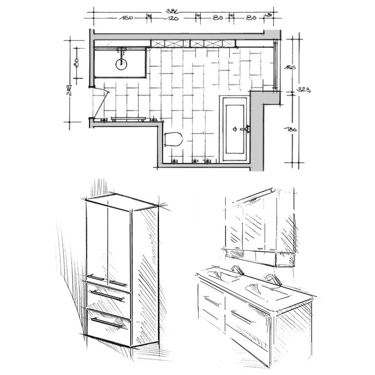 Badezimmerplanung, Bad Planung, Bad Sanierung