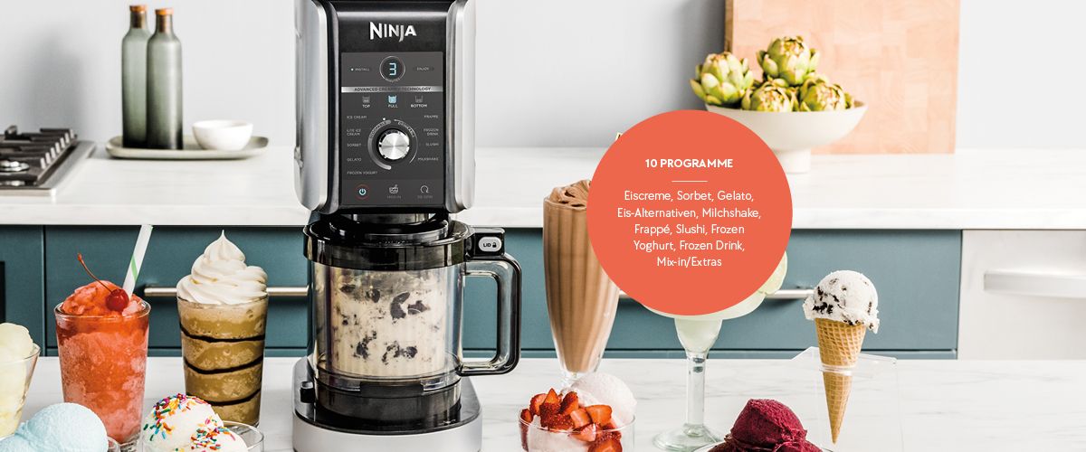 Ninja Creami, Eismaschine, Smoothies, Slushies, Milchshakes