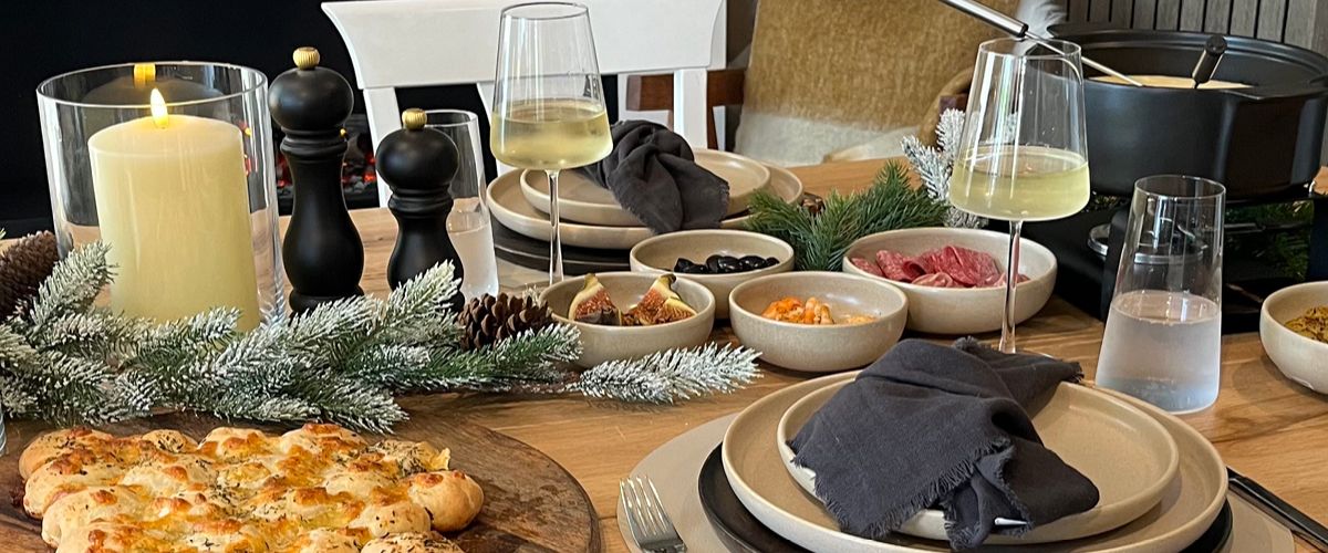 Winter Dinner, Rezepte, Käsefondue, Cheesecake