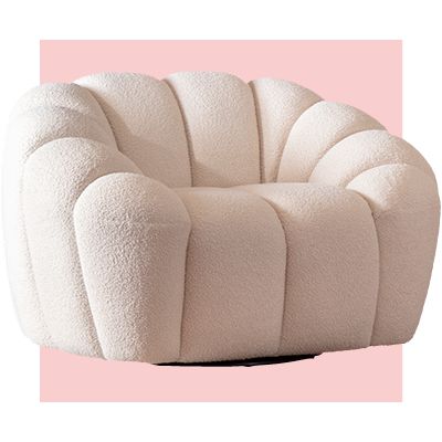 Sessel, Drehsessel, Beige, Teddy