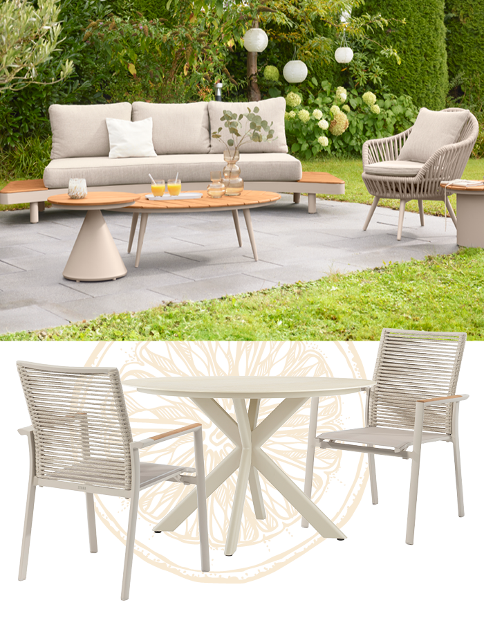 beige, helle Gartenmöbel, Terrassenmöbel, Balkonmöbel