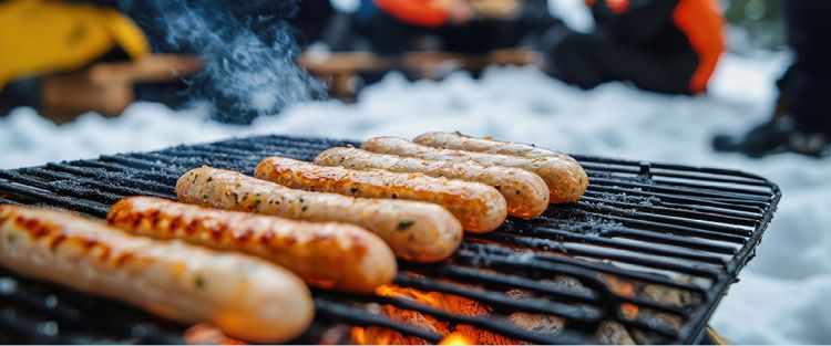 Winter, Grillen, Grill, Würstchen
