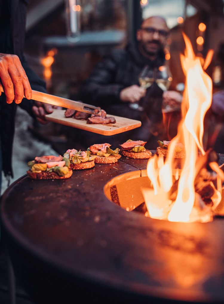 Wintergrillen, Grillen, Lagerfeuer