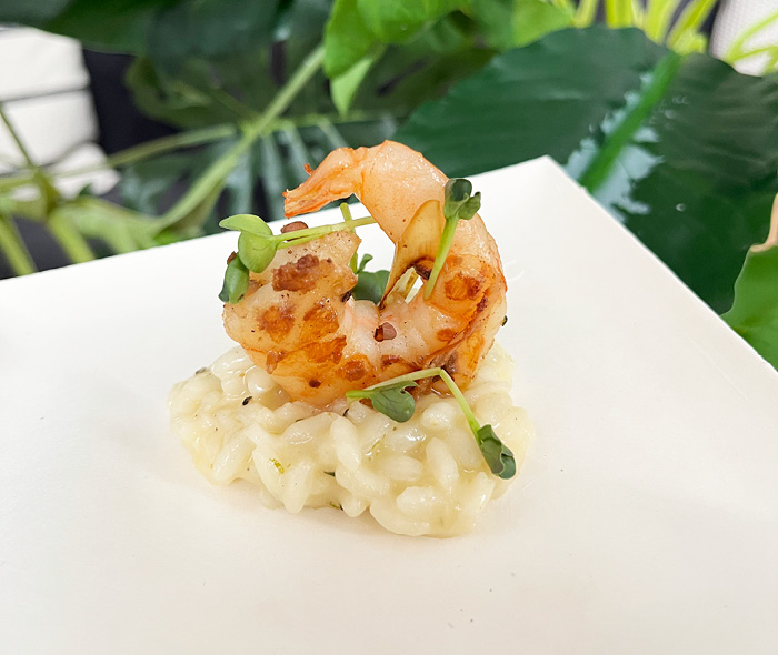 Limonen-Risotto & glasierte Garnelen